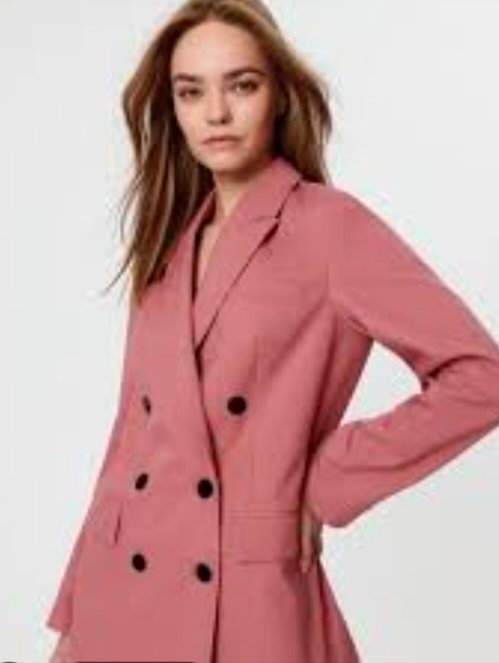LOFT Vintage Dusty Rose Double-Breasted Blazer
